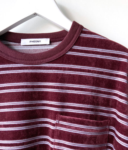 PHEENY/VELVET BORDER L/S(BURGUNDY)