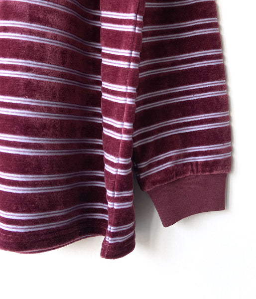 PHEENY/VELVET BORDER L/S(BURGUNDY)