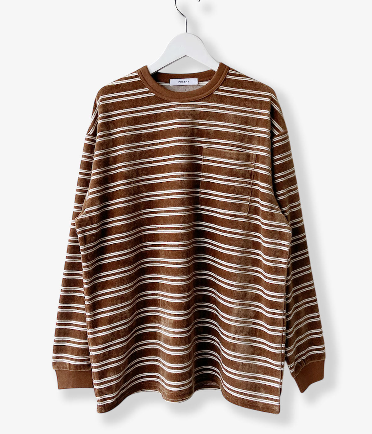 PHEENY/VELVET BORDER L/S(BROWN)