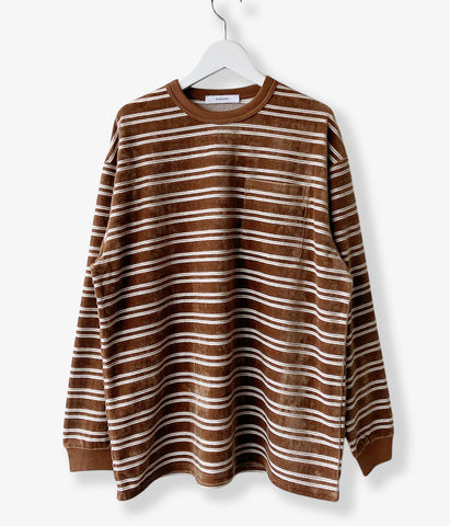 PHEENY/VELVET BORDER L/S(BROWN)