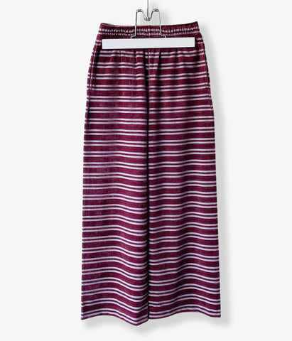 PHEENY/VELVET BORDER WIDE PANTS(BURGUNDY)