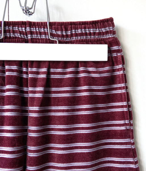 PHEENY/VELVET BORDER WIDE PANTS(BURGUNDY)