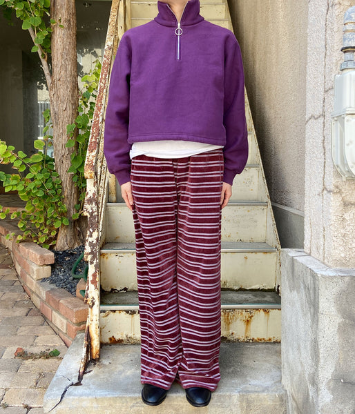 PHEENY/VELVET BORDER WIDE PANTS(BURGUNDY)