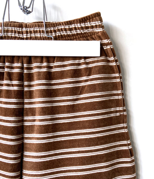 PHEENY/VELVET BORDER WIDE PANTS(BROWN)