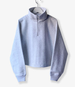 PHEENY/ATHLETIC FLEECE HALF ZIP P/O SHORT(GRAY)