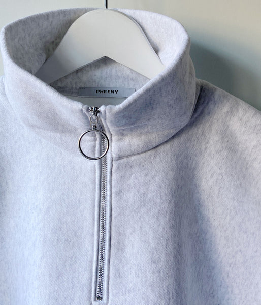 PHEENY/ATHLETIC FLEECE HALF ZIP P/O SHORT(GRAY)