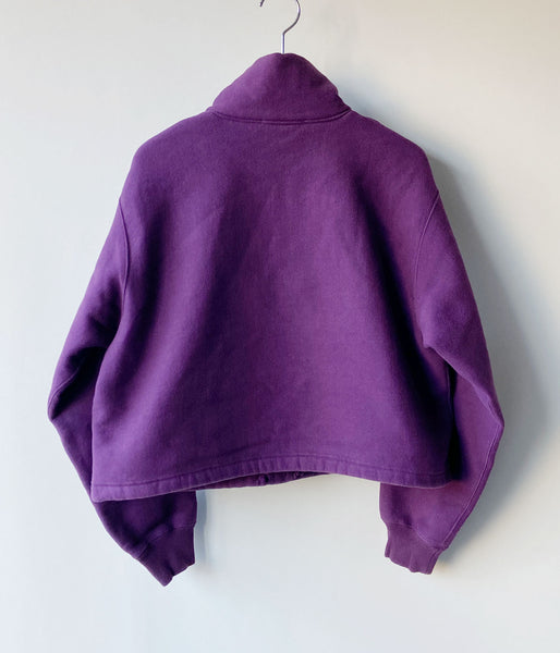 PHEENY/ATHLETIC FLEECE HALF ZIP P/O SHORT(PURPLE)