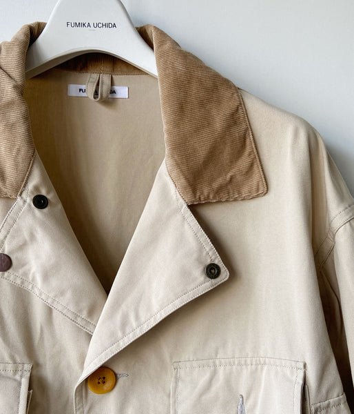 FUMIKA_UCHIDA/POPLIN SHORT JACKET(SAND/BEIGE)