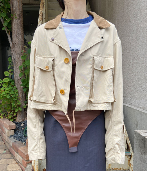 FUMIKA_UCHIDA/POPLIN SHORT JACKET(SAND/BEIGE)