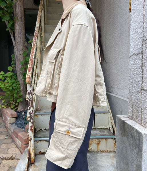 FUMIKA_UCHIDA/POPLIN SHORT JACKET(SAND/BEIGE)