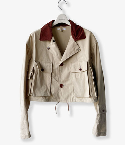 FUMIKA_UCHIDA/POPLIN SHORT JACKET(SAND/BORDEAUX)