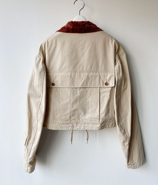 FUMIKA_UCHIDA/POPLIN SHORT JACKET(SAND/BORDEAUX)