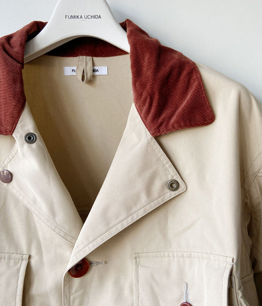 FUMIKA_UCHIDA/POPLIN SHORT JACKET(SAND/BORDEAUX)