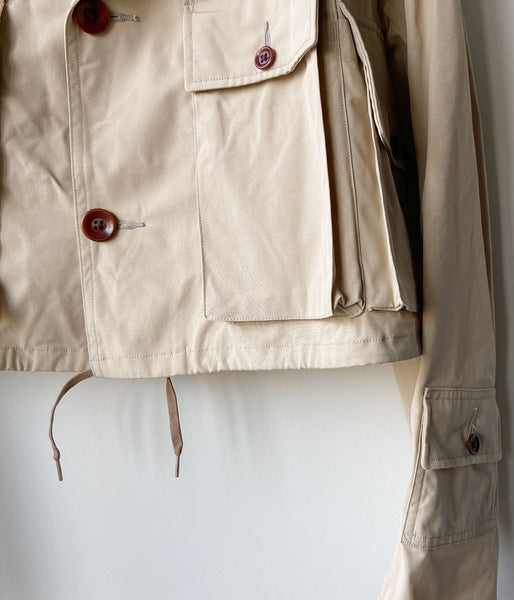 FUMIKA_UCHIDA/POPLIN SHORT JACKET(SAND/BORDEAUX)