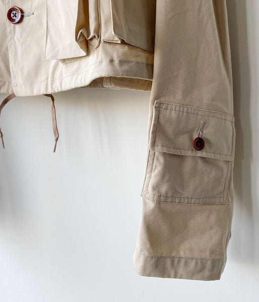 FUMIKA_UCHIDA/POPLIN SHORT JACKET(SAND/BORDEAUX)