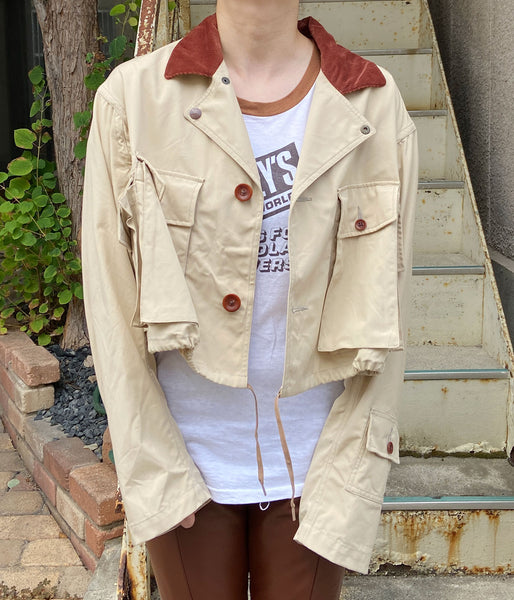 FUMIKA_UCHIDA/POPLIN SHORT JACKET(SAND/BORDEAUX)