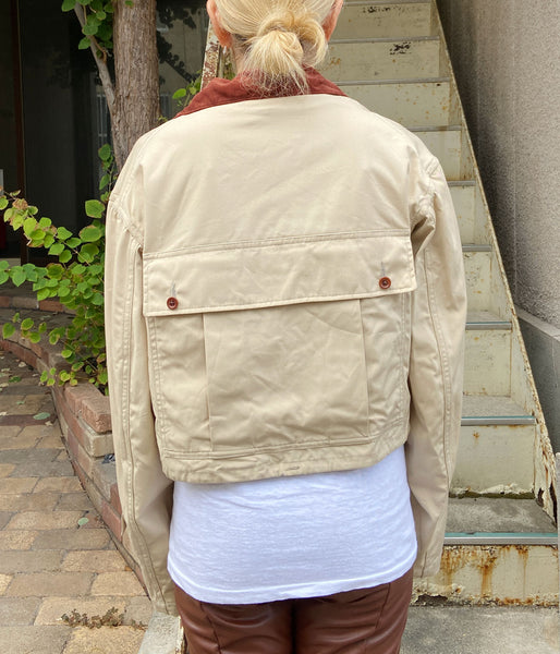FUMIKA_UCHIDA/POPLIN SHORT JACKET(SAND/BORDEAUX)