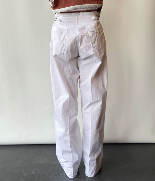 FUMIKA_UCHIDA/COATED COTTON SIDE TRIM SLACKS(WHITE)