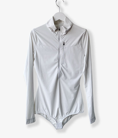 FUMIKA_UCHIDA/NYLON JERSEY HALF-ZIP BODYSUIT(LIGHT GREY)