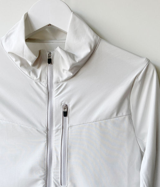 FUMIKA_UCHIDA/NYLON JERSEY HALF-ZIP BODYSUIT(LIGHT GREY)