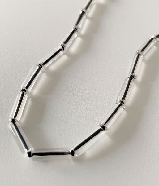 R.ALAGAN/SMALL TUBE CRYSTAL NECKLACE
