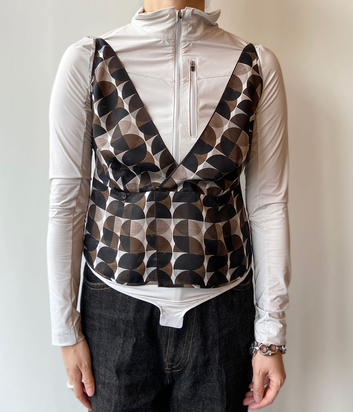 FUMIKA_UCHIDA/GEOMETRIC PATTERN PRINTED CAMISOLE(GEOMETRIC