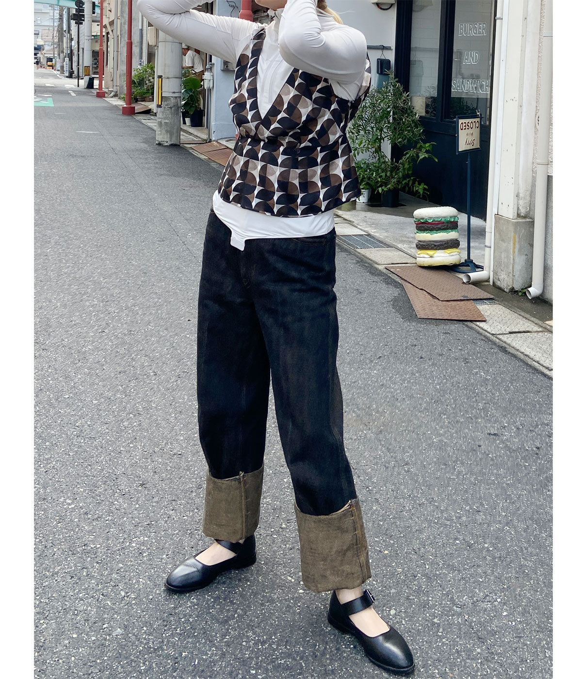 fumiya FUMIKA_UCHIDA/NYLON JERSEY HALF-ZIP BODYSUIT(LIGHT GREY)