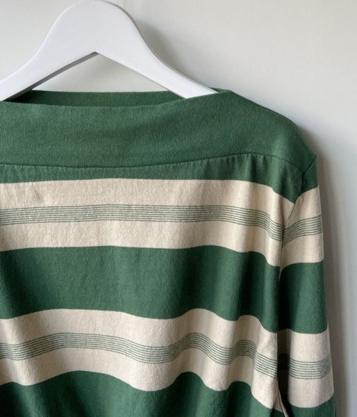 FUMIKA_UCHIDA/COTTON JERSEY CROPPED TOP(BEIGE/GREEN)