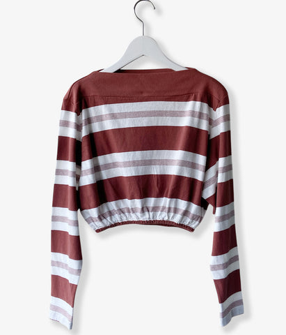 FUMIKA_UCHIDA/COTTON JERSEY CROPPED TOP(OFF/BORDEAUX)