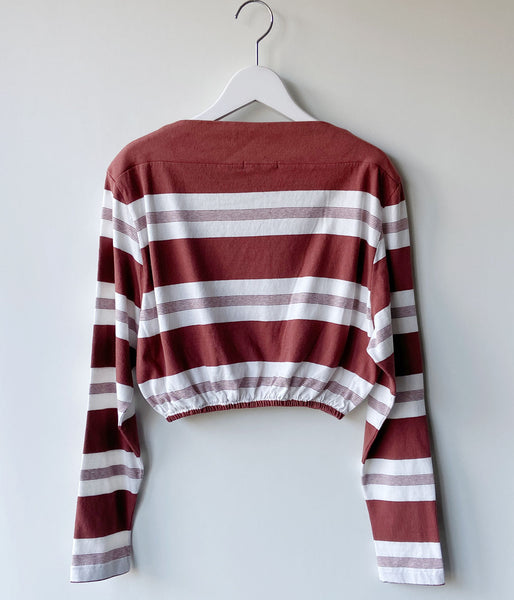 FUMIKA_UCHIDA/COTTON JERSEY CROPPED TOP(OFF/BORDEAUX)