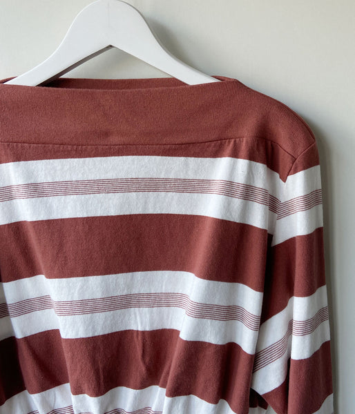 FUMIKA_UCHIDA/COTTON JERSEY CROPPED TOP(OFF/BORDEAUX)