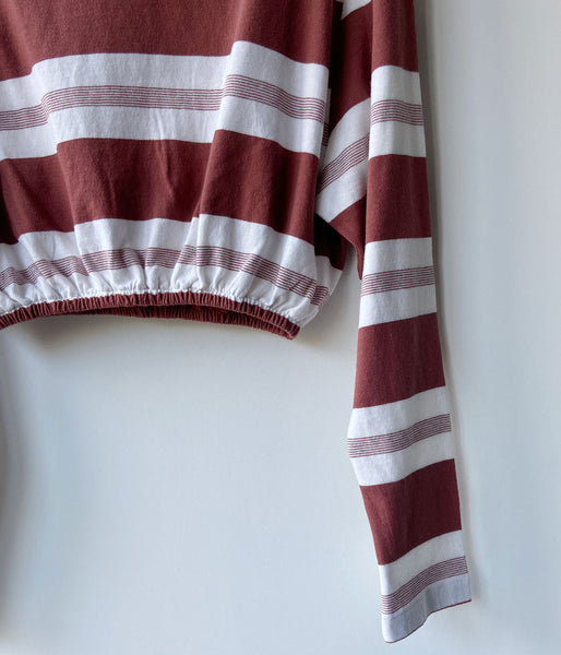 FUMIKA_UCHIDA/COTTON JERSEY CROPPED TOP(OFF/BORDEAUX)