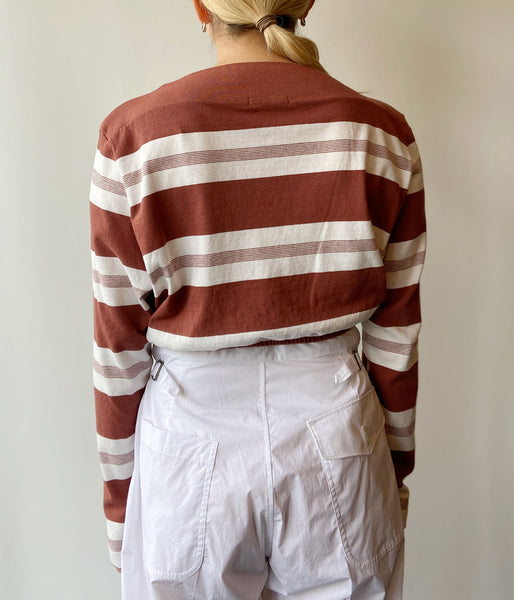 FUMIKA_UCHIDA/COTTON JERSEY CROPPED TOP(OFF/BORDEAUX)