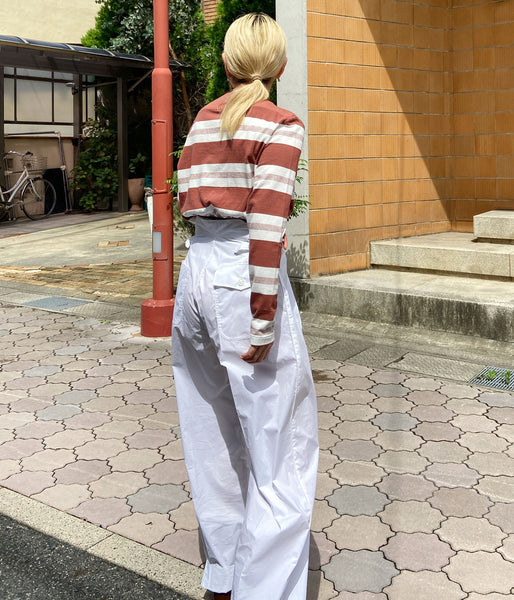 FUMIKA_UCHIDA/COTTON JERSEY CROPPED TOP(OFF/BORDEAUX)