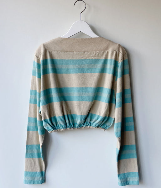 FUMIKA_UCHIDA/COTTON JERSEY CROPPED TOP(SAX/BEIGE)