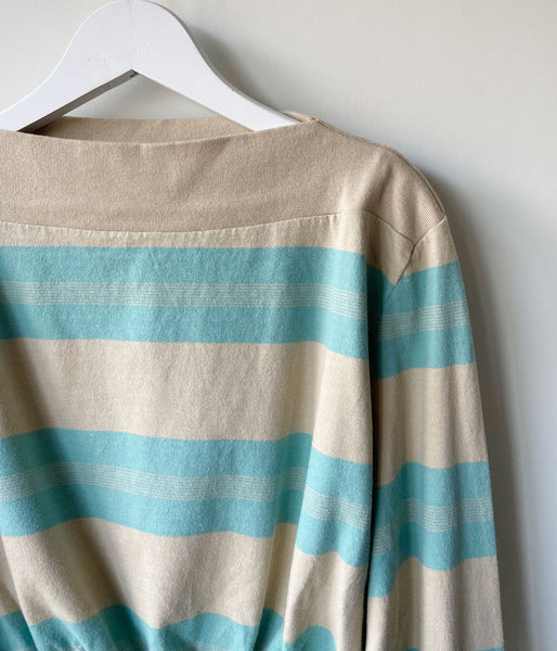 FUMIKA_UCHIDA/COTTON JERSEY CROPPED TOP(SAX/BEIGE)