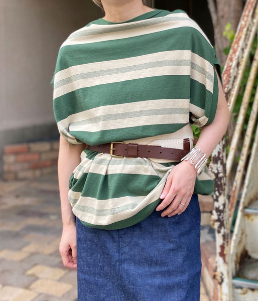 FUMIKA_UCHIDA/COTTON JERSEY BALLON BODYSUIT(BEIGE/GREEN)