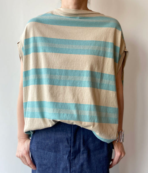 FUMIKA_UCHIDA/COTTON JERSEY BALLON BODYSUIT(SAX/BEIGE)