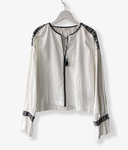 nowos/EMBROIDERD BLOUSE(WHITE)