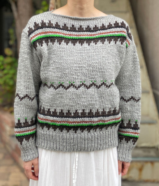 nowos/JAQUARD SWEATER(GRAY)