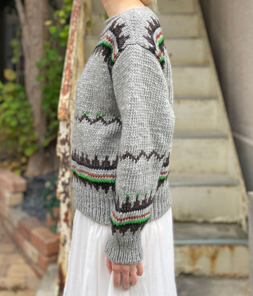 nowos/JAQUARD SWEATER(GRAY)