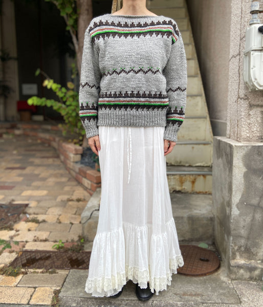 nowos/JAQUARD SWEATER(GRAY)