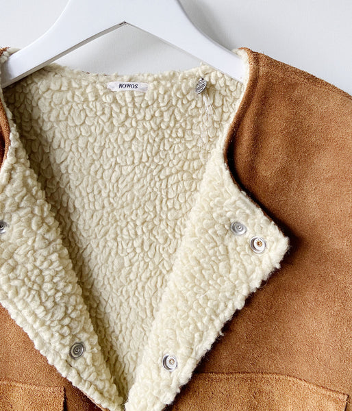 nowos/SUEDE VEST(BROWN)