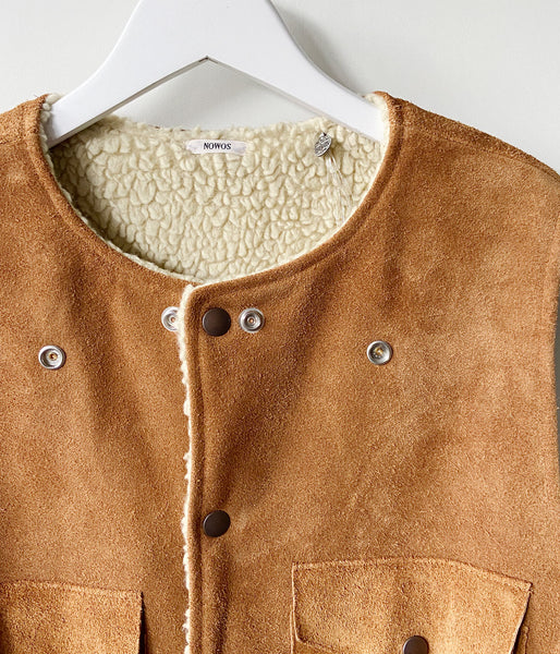 nowos/SUEDE VEST(BROWN)