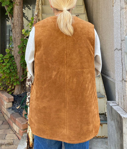 nowos/SUEDE VEST(BROWN)