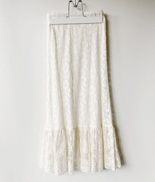 nowos/LACE SKIRT(WHITE)