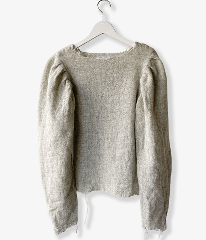 FUMIKA_UCHIDA/GAUZE SHETLAND PUFF-SLEEVE TOP(TOP GREY)