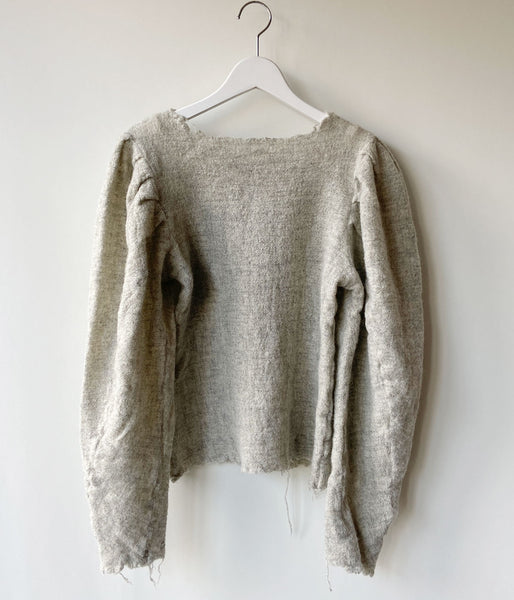 FUMIKA_UCHIDA/GAUZE SHETLAND PUFF-SLEEVE TOP(TOP GREY)