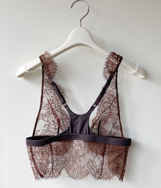 FUMIKA_UCHIDA/LEAVER LACE BRALETTE(BROWN)