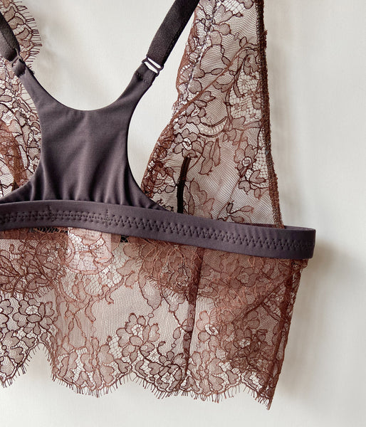 FUMIKA_UCHIDA/LEAVER LACE BRALETTE(BROWN)